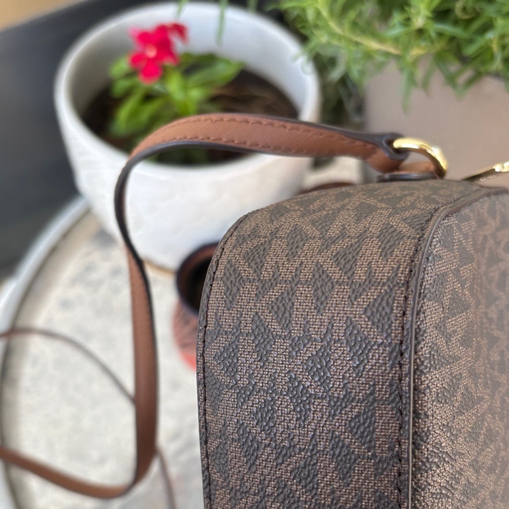 Michael Kors Dark Brown and Tan Crossbody Bag - Picture 6 of 6